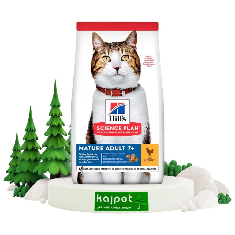 غذای خشک گربه مسن بالای 7 سال هیلز با طعم مرغ
