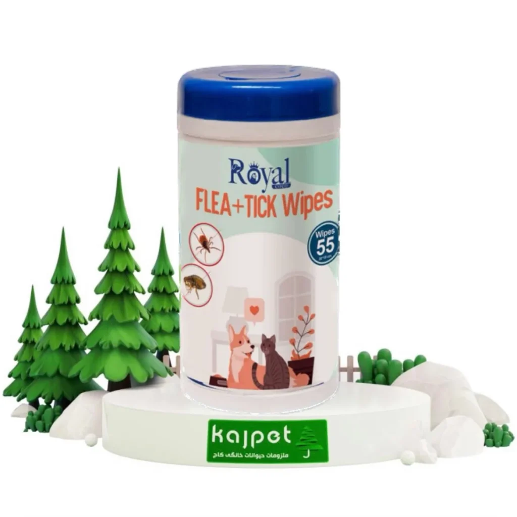 خرید و قیمت دستمال مرطوب ضد کک و کنه حیوانات خانگی رویال کوکو