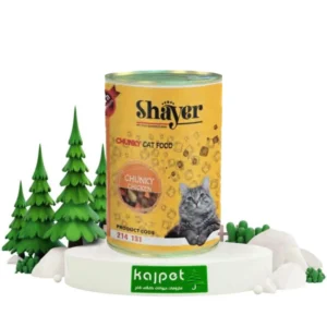 کنسرو گربه شایر چانک مرغ با سس کدو حلوایی 400 گرمی