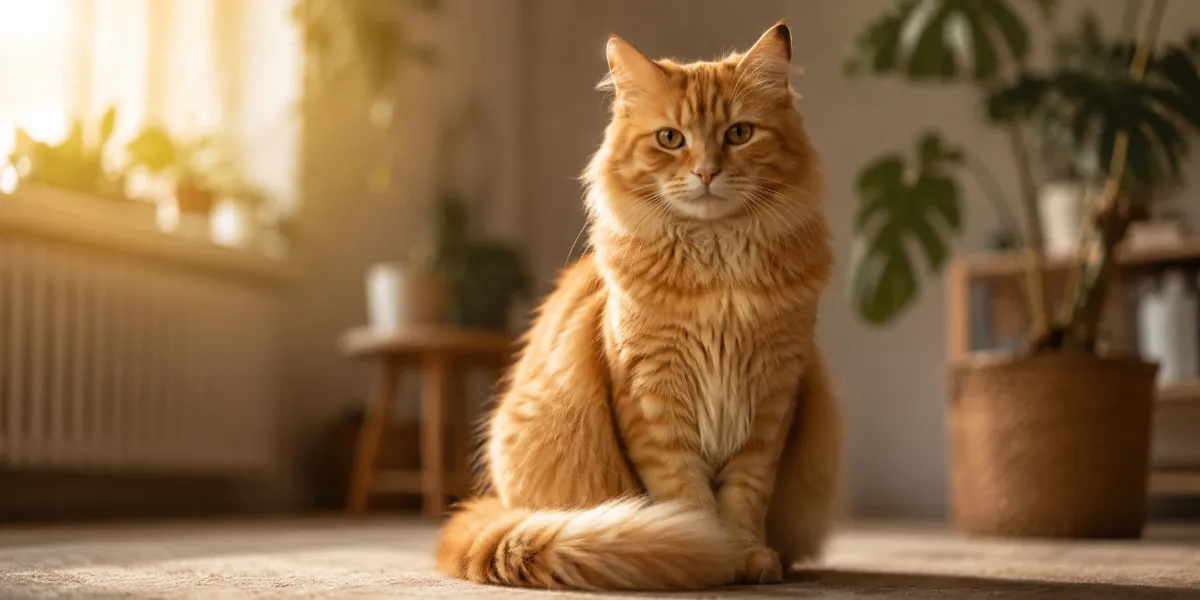 گربه‌ای آرام با زبان بدن نشان‌دهنده اعتمادبه‌نفس و آرامش