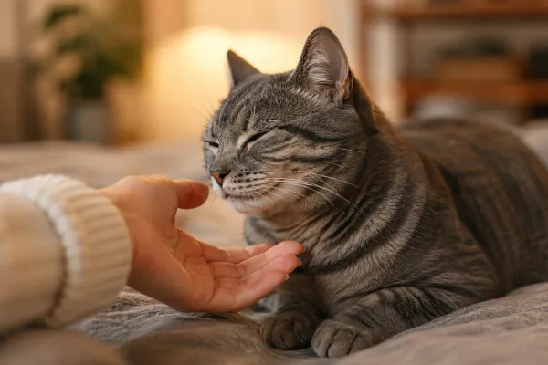 پلک زدن آهسته گربه به نشانه محبت در زبان بدن گربه 