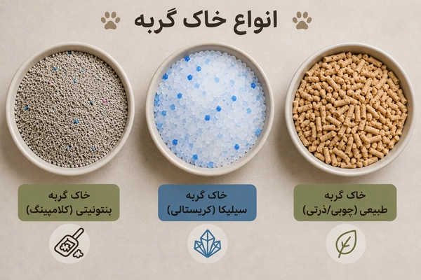مقایسه انواع خاک گربه بنتونیتی، سیلیکاژل و طبیعی 